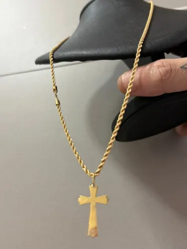 Corrente Cabo de Aço de ouro 6.95g 18k procedência garantia eterna