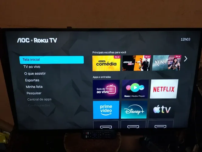 Smart tv AOC 43 polegadas roku