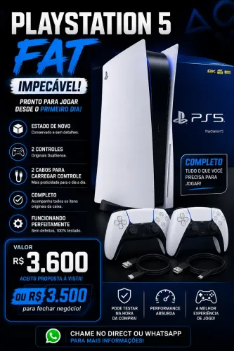 PlayStation 5 fat mídia digital com leitor de disco