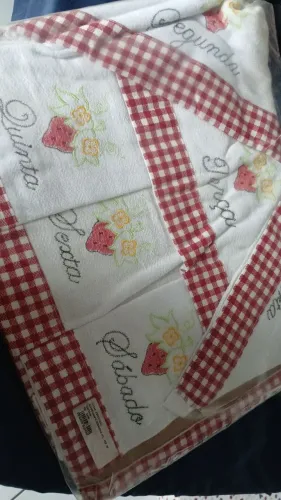 Jogo pano de prato, dia da semana  novo