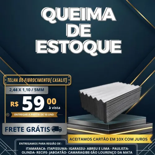 Telha Impermeabilizada 2,44 por 1,10 5mm só pague na entrega promoção até durar o estoque