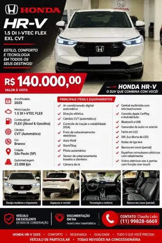 Honda HR-V EXL 1.5 Sensing 16V 5P Aut. 2025
