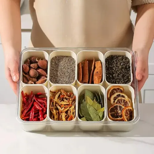 Achadinho Premium! Pote Acrílico Multiuso - 4 ou 8 Divisórias para Alimentos