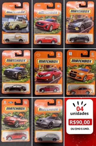 Quatro Miniaturas Hotwheels ou Matchbox $90 a sua escolha.
