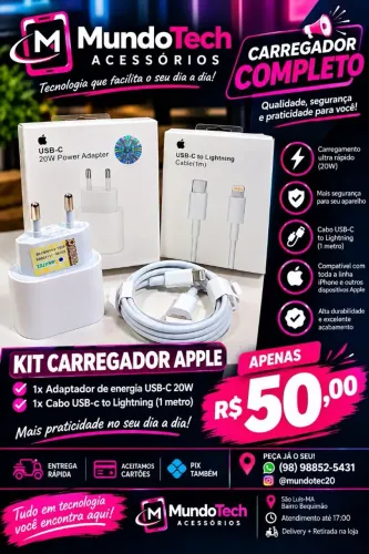 Carregador Iphone Completo