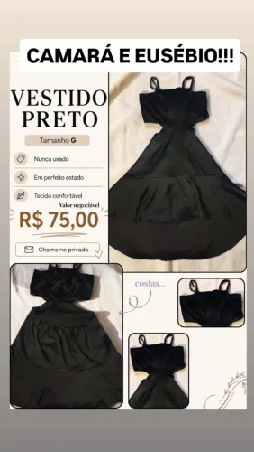 Vestido Preto Feminino Tamanho G ? Nunca Usado