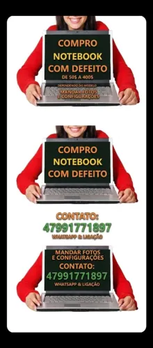Compro notebook com ou sem defeito 