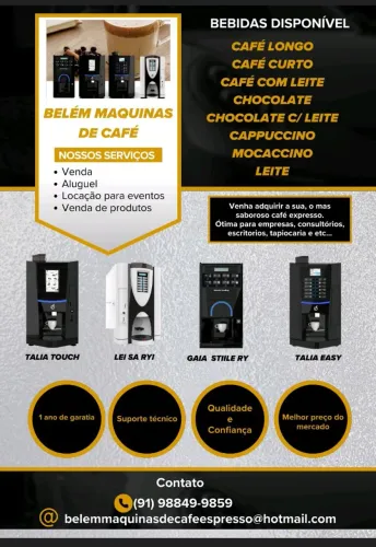 Aluguel de máquina de café expresso 