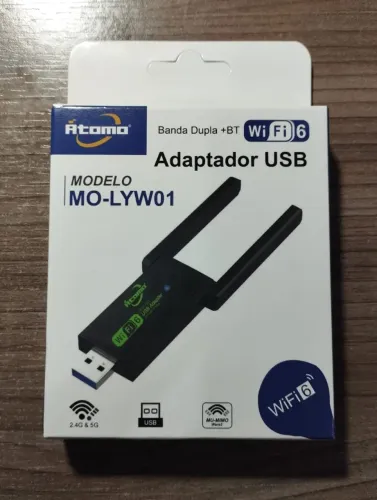 Adaptador Wi-Fi USB Dual Band 1300Mbps - Internet Rápida 2.4/5GHz com 2 Antenas
