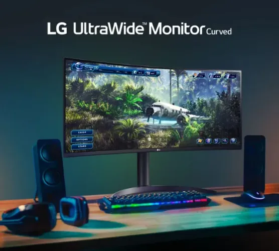 Monitor LG UltraWide Curved, 34WP65C, 34", 160Hz, HDR10, 1ms, LED.