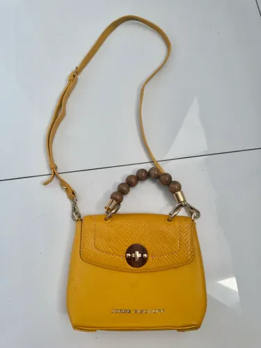 Bolsa amarela couro Jorge Bischoff 