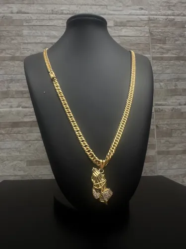 Corrente e Pingente Banhado a Ouro 18k