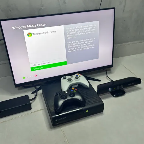 Xbox 360 Completo + Kinect + 2 Controles + Fonte - Funcionando
