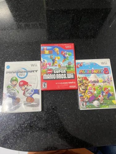 Jogos do Mário Wii em ótimo estado
