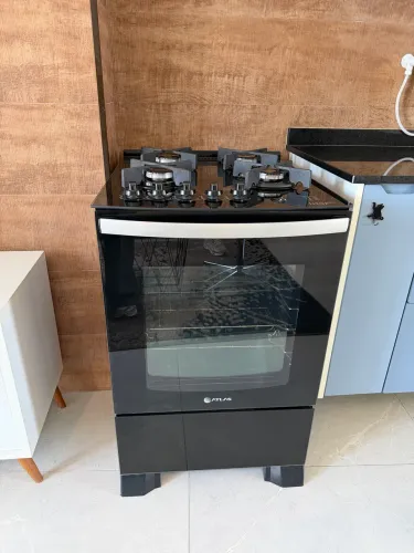Fogão Atlas 4 Bocas U.top Glass com mesa de vidro