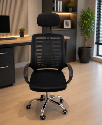 Cadeira Ergonômica de Escritório com Apoio de Cabeça