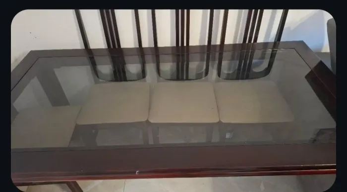 Mesa vidro. 6 lugares 
