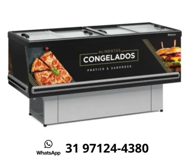 Ilha para Congelados 1,90M Vidro Reto Gelopar