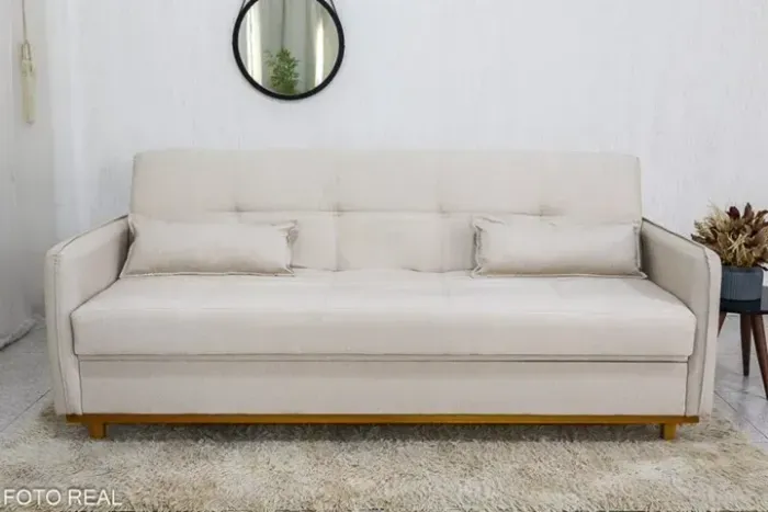 Sofá Cama Ipanema com Baú Linho 2,05m -  Produto Novo! Pague na Entrega!
