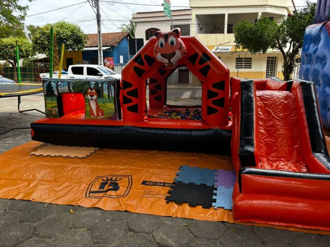 Casinha de bolinha com escorrega e pula pula 3x1