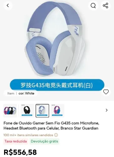 Fone de ouvido Gamer sem fio