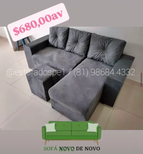 Sofá Chaise, fabricamos sob encomenda em outras cores.