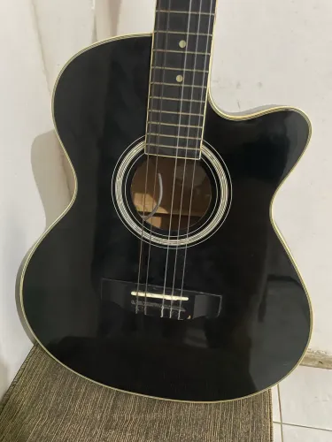 Violão Vogga acústico preto cutaway