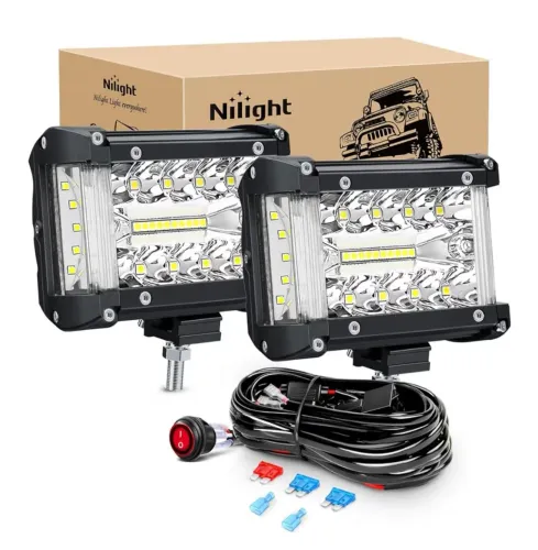 Kit Farol LED Off Road Nilight + Suportes para Capô - Novo na Caixa