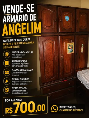 VENDO GUARDA ROUPA DE ANGELIM!