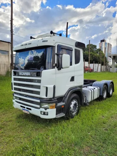 SCANIA R420 6X2 2007 / 2008 BRANCO TRUCADA