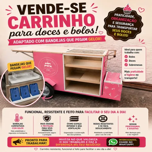 CARRINHO PARA BOLOS E DOCES