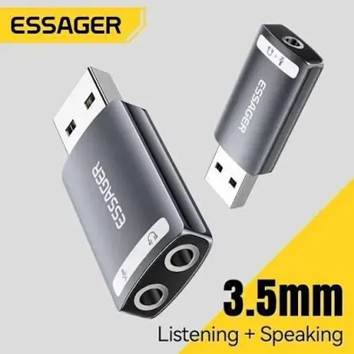 Placa de som usb 3.5mm estéreo [ Novo ]