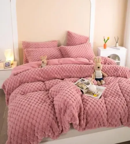 Coberdrom Casal Queen Premium Pelo de Coelho Edredom Dupla Face Sherpa