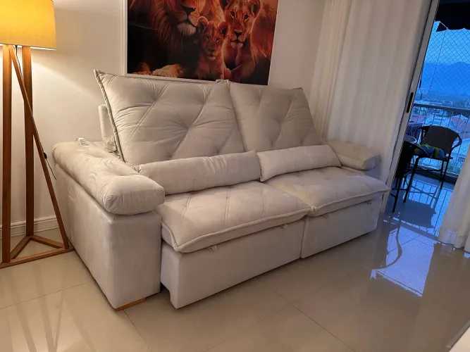 SOFÁ RETRÁTIL SUEDE 100% NOVO! CHEGOU DA FABRICA HOJE! 