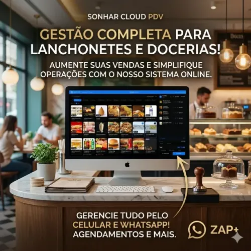 Sistema profissional para Lojas Vendas Balcão PDV lanchonetes Pizzarias Bares Boates