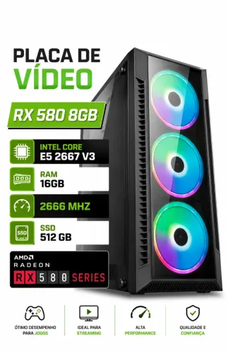 Pc Gamer X99 Xeon E5 2667 V3 + 500gb + 16gb Ram Ddr4 + Rx 580 8gb