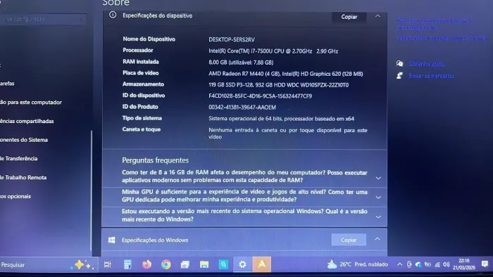 Notebook Dell i7