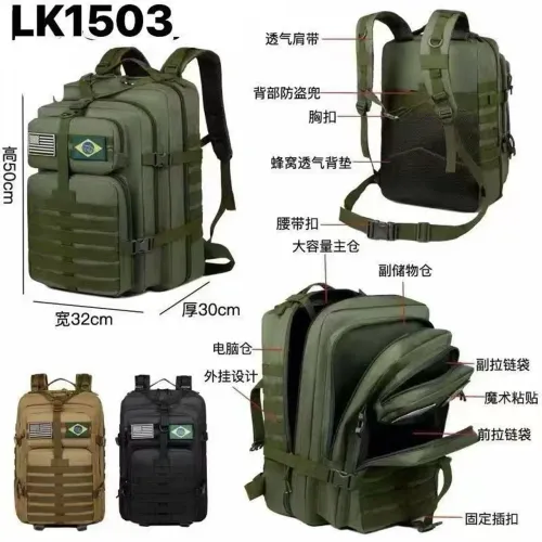 Mochila bolsa tática 50litros