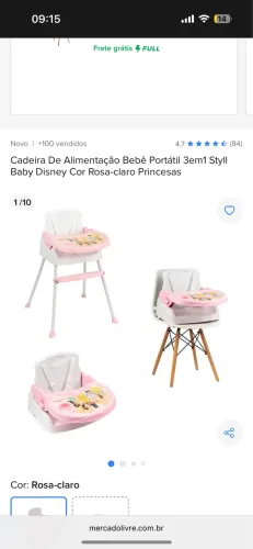 Vendo cadeira alimentação