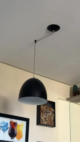 Lustre Pêndulo em alumínio preto 