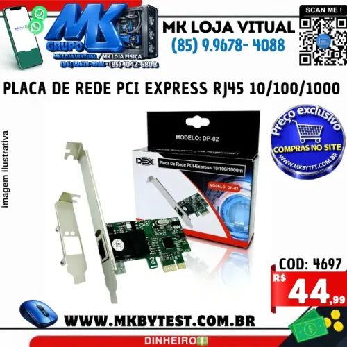 Placa de Rede PCI Express RJ45 10/100/1000