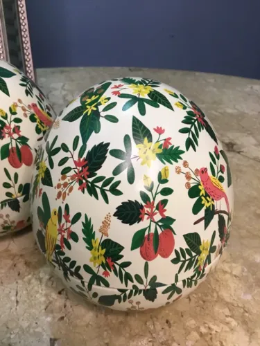 Par Ovos De Lata Caixa Decorativos