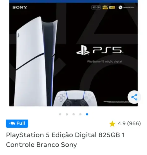 ? PLAYSTATION 5 EDIÇÃO DIGITAL 825GB - NOVO E LACRADO!