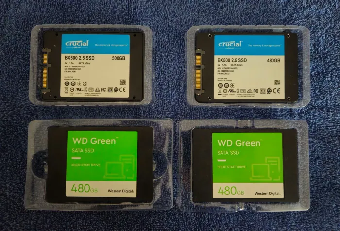 Ssd clucial e WD de 480GB e 500GB 