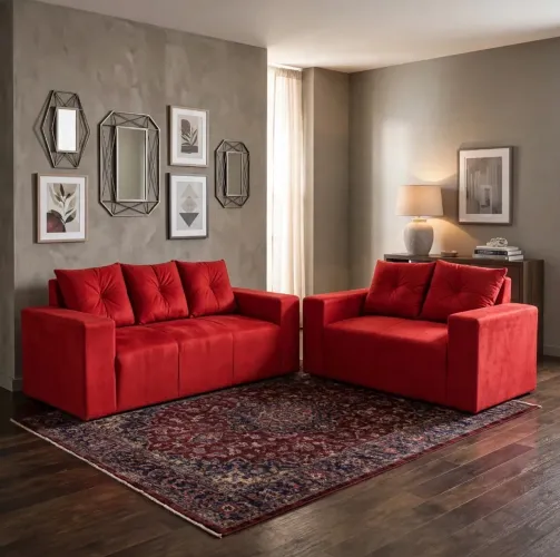 Conjunto de sofá dois e três lugares( novo )