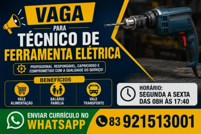 Vaga para auxiliar de mecânico 