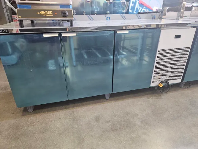 balcão refrigerado de inox 2 metros com espelho traseiro 