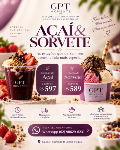 Açaí ou Sorvete para Eventos