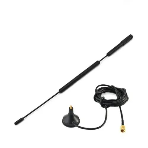 Kit com 8 Antena SMA 433 MHz com Conector Macho 12dBi Cabo 3M