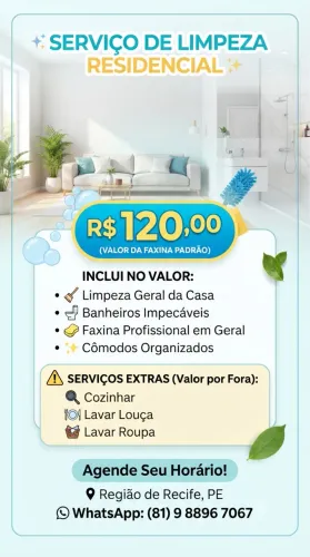 Faxina em casa/apartamento/airbnb